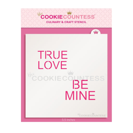 The Cookie Countess Stencil Conversation Hearts Classic Large 2" Sayings Stencil Set