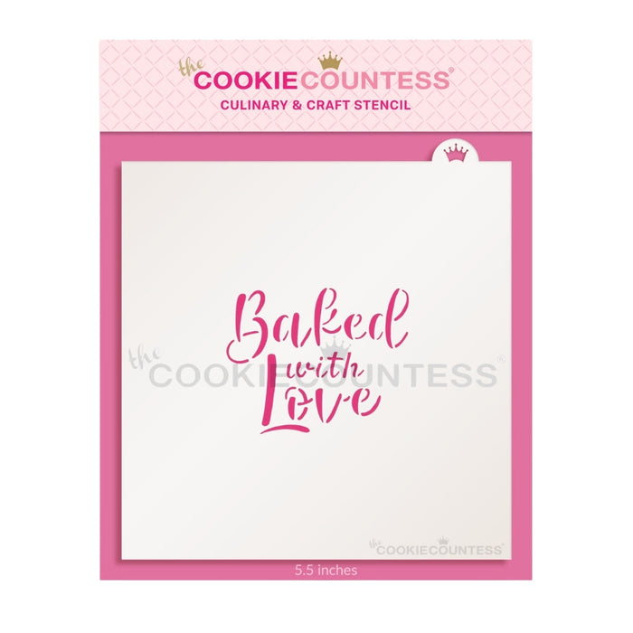 The Cookie Countess Stencil Cookie Couture Stencil- Baked with Love