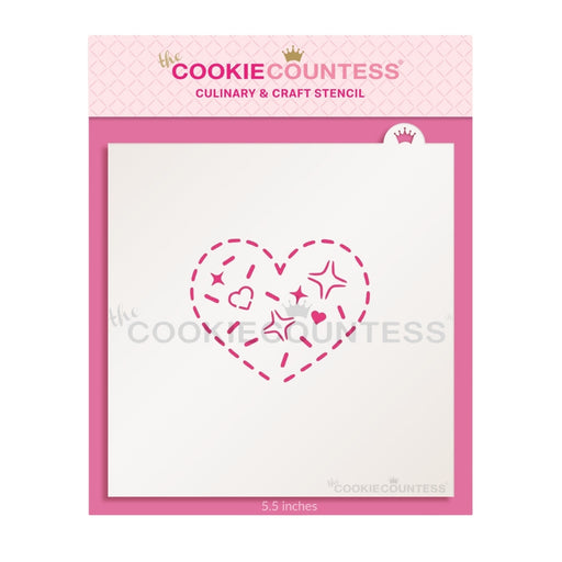 The Cookie Countess Stencil Cookie Couture Stencil - Heart Cookie PYO