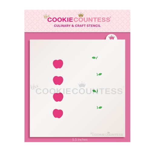 The Cookie Countess Stencil Cookie Stick Stencil - Apples