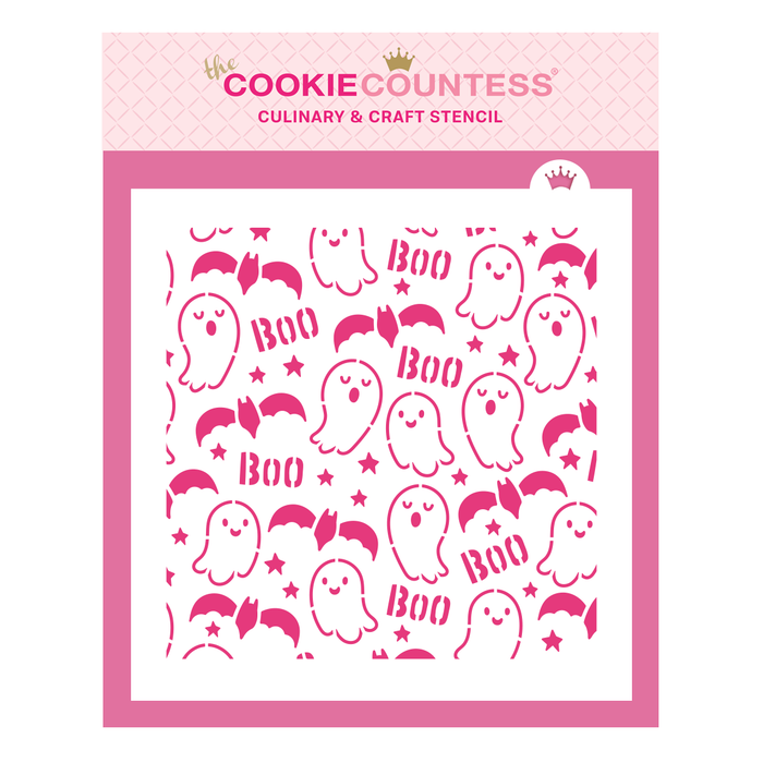 The Cookie Countess Stencil Cute Halloween Pattern Stencil