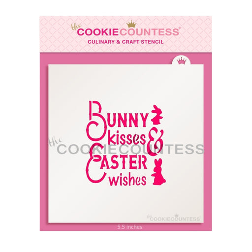 The Cookie Countess Stencil Default Bunny Kisses Easter Wishes Stencil