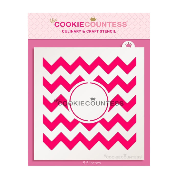 The Cookie Countess Stencil Default Chevron Monogram Stencil