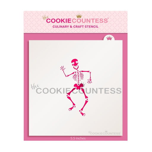 The Cookie Countess Stencil Default Dancing Skeleton Stencil