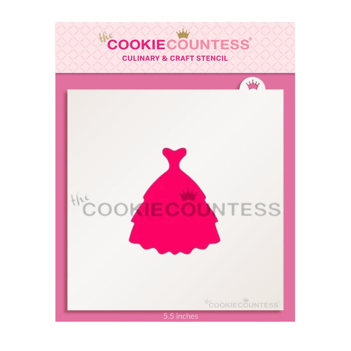 The Cookie Countess Stencil Default Dress Silhouette Stencil