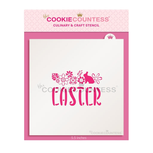 The Cookie Countess Stencil Default Easter Floral Top Stencil