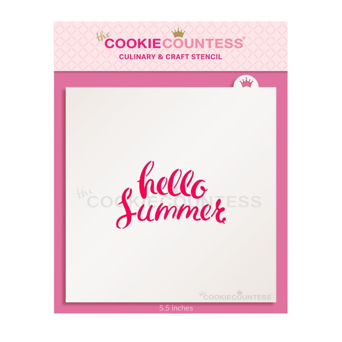 The Cookie Countess Stencil Default Hello Summer Stencil