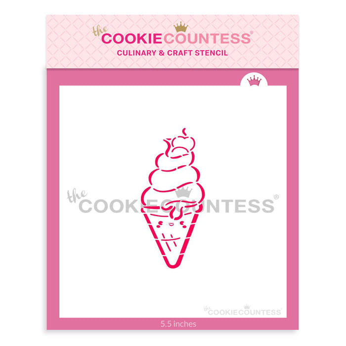 The Cookie Countess Stencil Default Ice Cream for All PYO Stencil