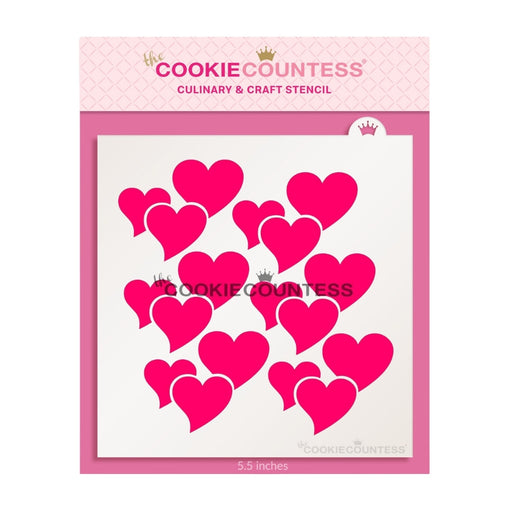 The Cookie Countess Stencil Default Layered Hearts Stencil