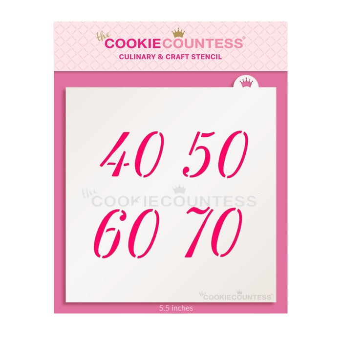 The Cookie Countess Stencil Default Milestone Numbers Stencil Set