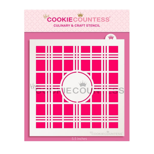 The Cookie Countess Stencil Default Plaid Monogram Stencil