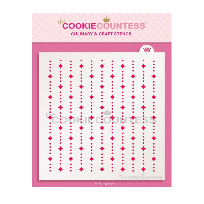 The Cookie Countess Stencil Default Star Tinsel Stencil