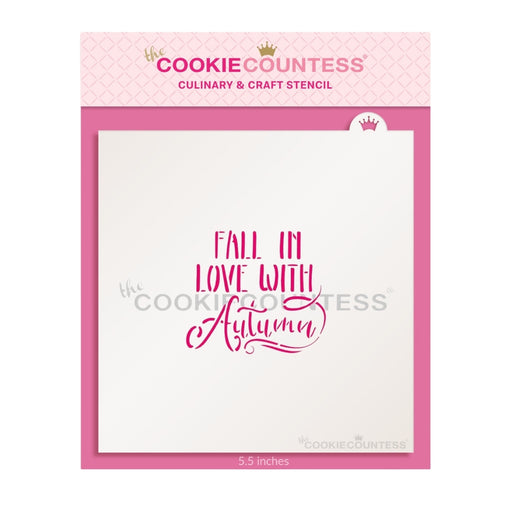 The Cookie Countess Stencil Fall in Love with Autumn Stencil