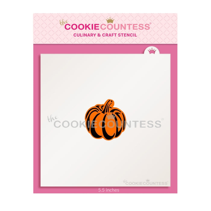 The Cookie Countess Stencil Fall Pumpkin 2 Piece Stencil