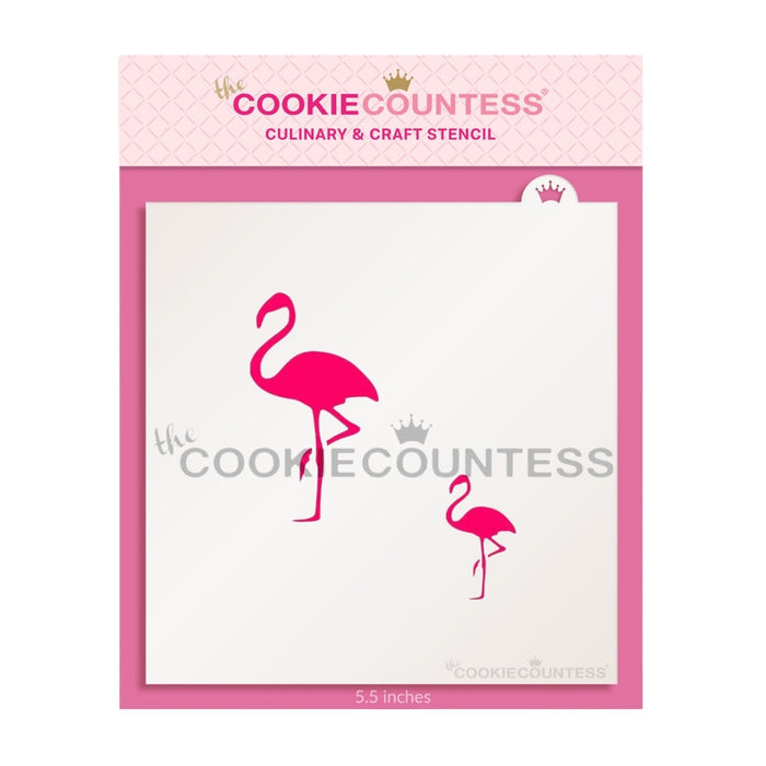 The Cookie Countess Stencil Flamingo in 2 Sizes Stencil