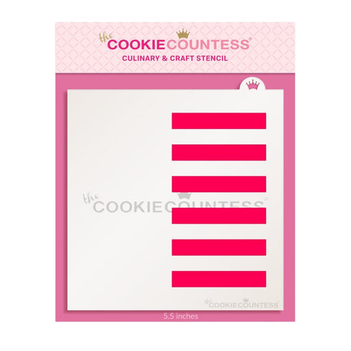 The Cookie Countess Stencil Half Wide Stripes Stencil