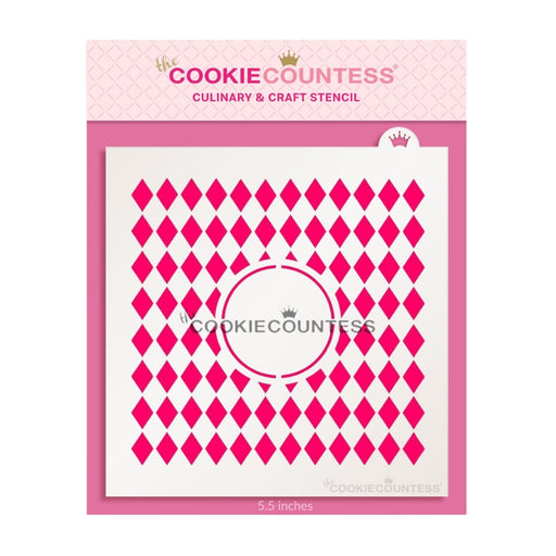 The Cookie Countess Stencil Harlequin Monogram Stencil