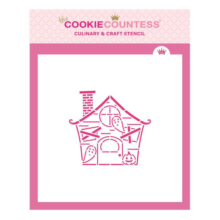 The Cookie Countess Stencil Haunted Ghost House PYO Stencil