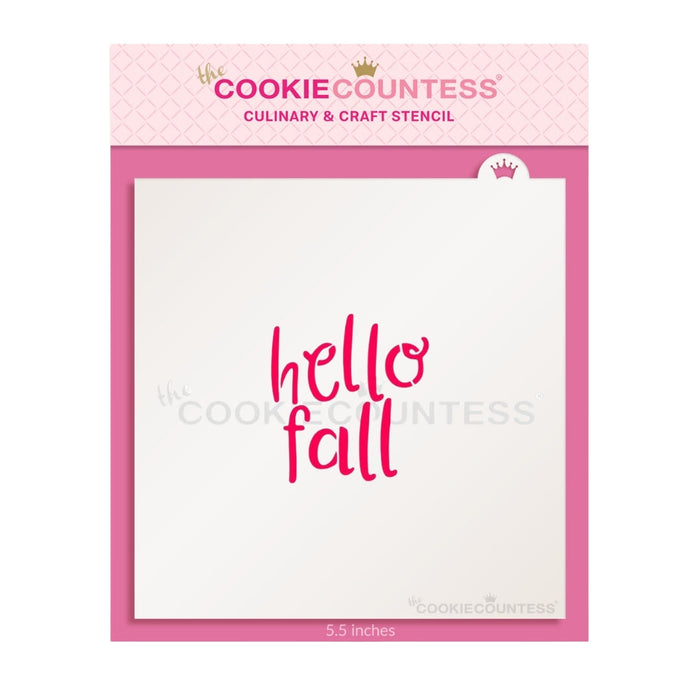 The Cookie Countess Stencil Hello Fall Stencil