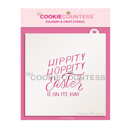 The Cookie Countess Stencil Hippity Hoppity Easter Stencil