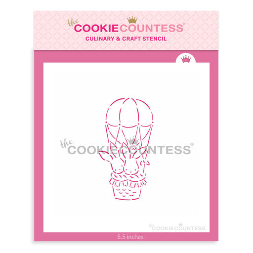 The Cookie Countess Stencil Hot Air Bunnies PYO Stencil