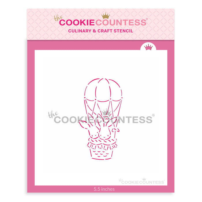 The Cookie Countess Stencil Hot Air Bunnies PYO Stencil