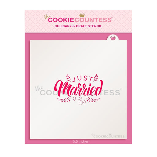 The Cookie Countess Stencil Just Married Stencil