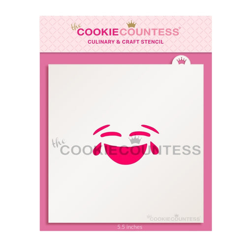 The Cookie Countess Stencil Laughing Emoji Stencil