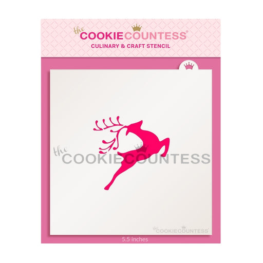 The Cookie Countess Stencil Leaping Deer Stencil