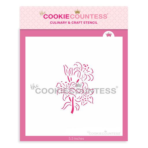 The Cookie Countess Stencil Lilies PYO Stencil