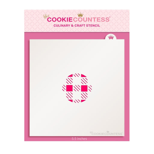 The Cookie Countess Stencil Macaron / Mini Stencil - Buffalo Plaid