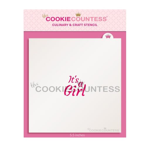 The Cookie Countess Stencil Macaron / Mini Stencil - It's a Girl