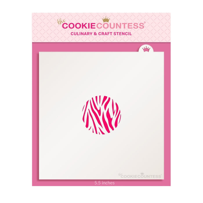 The Cookie Countess Stencil Macaron / Mini Stencil - Zebra print