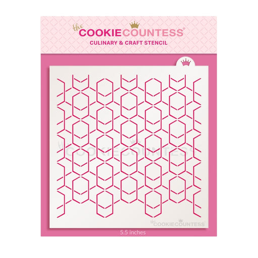 The Cookie Countess Stencil Modern Lattice Stencil