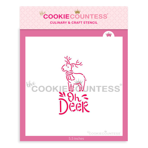 The Cookie Countess Stencil Oh Deer with a Scarf PYO Stencil