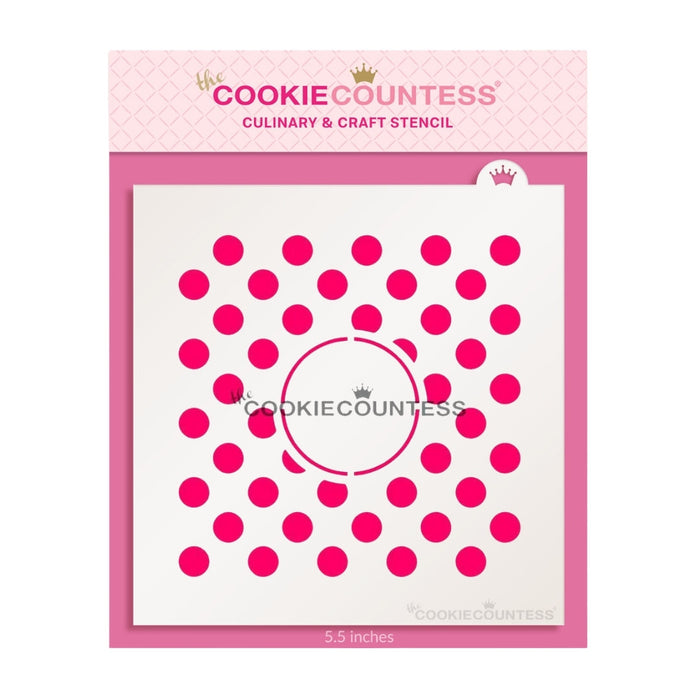 The Cookie Countess Stencil Polka dots Monogram Stencil