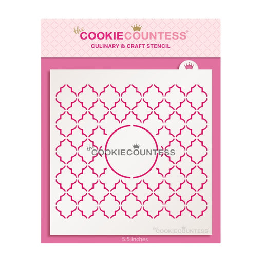 The Cookie Countess Stencil Quatrefoil Monogram Stencil