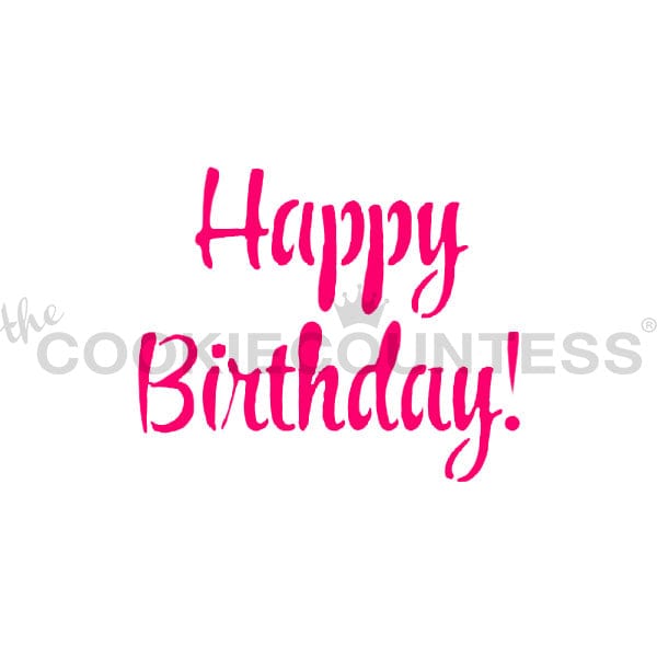 Happy Birthday Stencil Birthday Card / Crafting / Cake Icing Template by  Craftstar Calligraphy Birthday Greeting Text 