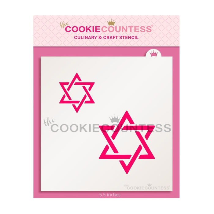 The Cookie Countess Stencil Star of David 2 sizes Stencil