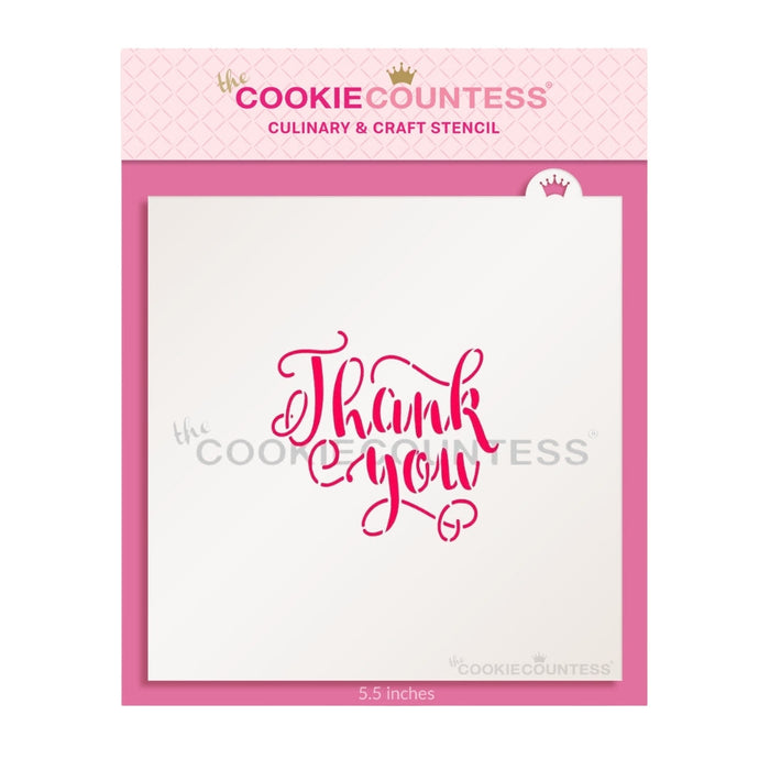 The Cookie Countess Stencil Thank You Lettering Stencil