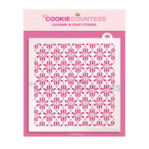 The Cookie Countess Stencil Twirly Pattern Stencil