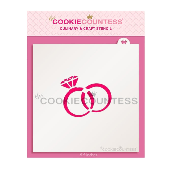 The Cookie Countess Stencil Wedding Rings Stencil