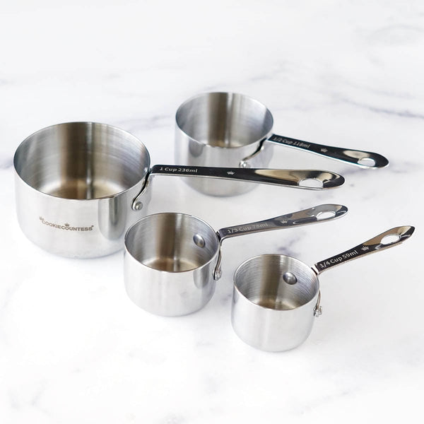 All Clad Stainless Steel Measuring Cups Set STANDARD SIZE - 4 Pieces - NWT