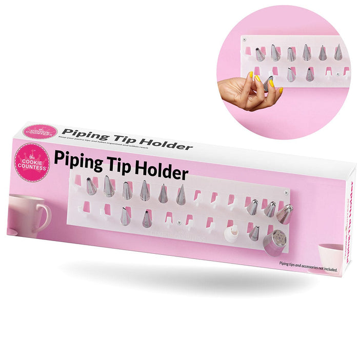 Piping tip holder, piping tip organizer, wall mounted, Designed by Cookie  Countess, storage for piping tips : : Home