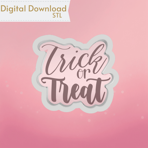 Trick or Treat Plaque Cookie Cutter STL - The Cookie Countess
